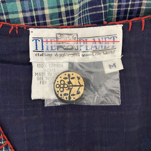 Early 2000's Bohemian Boho Patchwork Retro Eclectic Maximalist Cotton Vest M - Picture 6 of 7